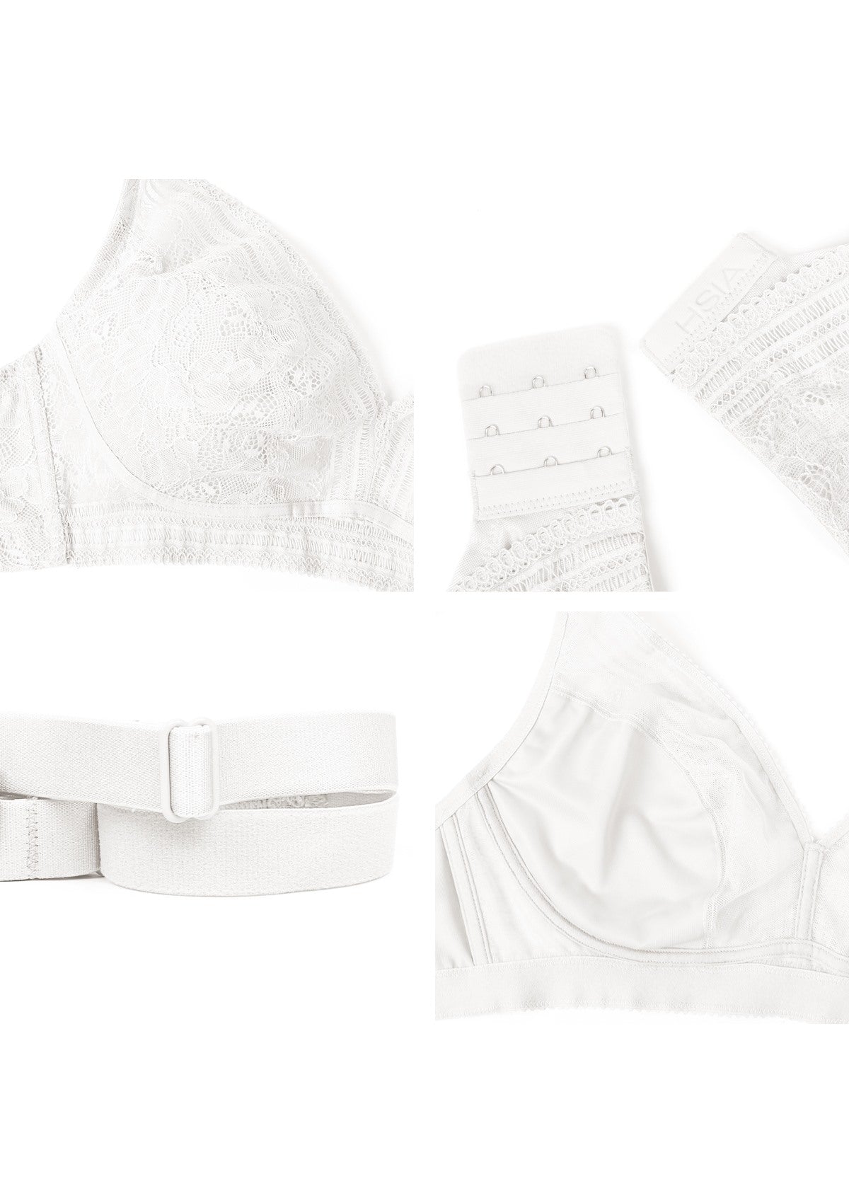 Peony Deep V Lace Wireless Unlined Bralette - HSIA