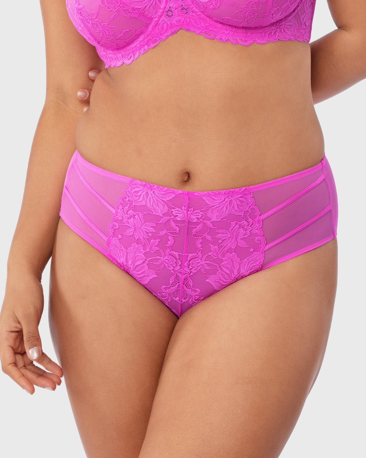 Pretty In Petals High-Rise Barbie Pink Lace Brief Underwear - HSIA