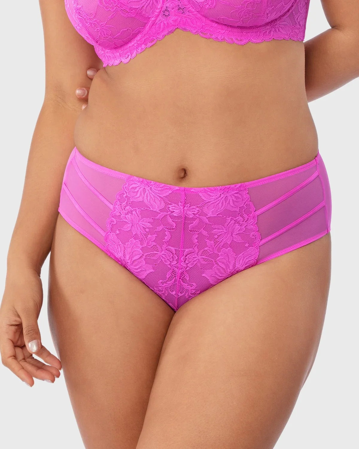 Pretty In Petals High-Rise Barbie Pink Lace Brief Underwear - HSIA