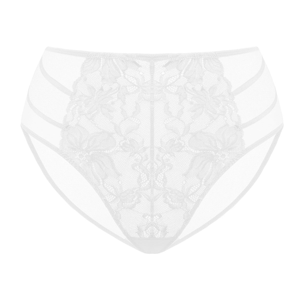 Pretty In Petals White High-Rise Lace Brief Underwear - HSIA