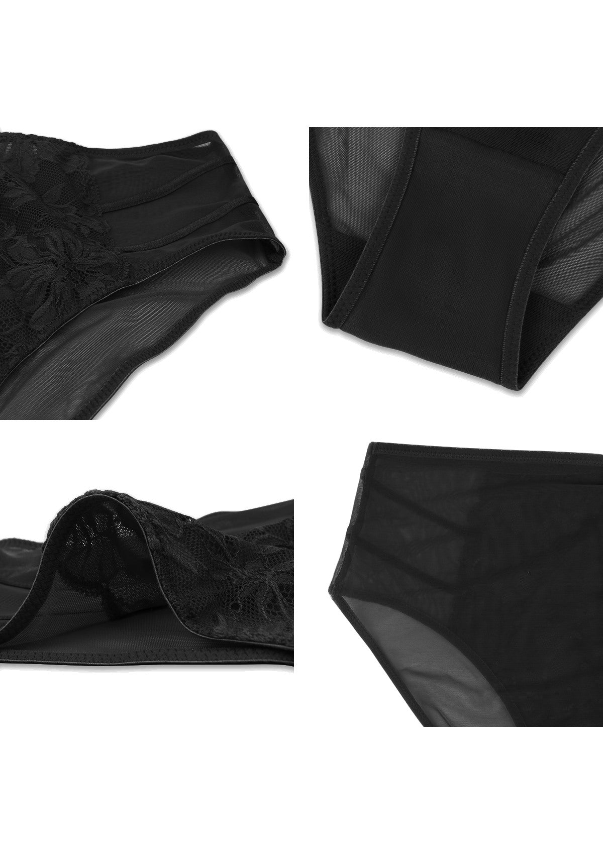 HSIA Breathable Sexy Lace Black Bikini Underwear - HSIA