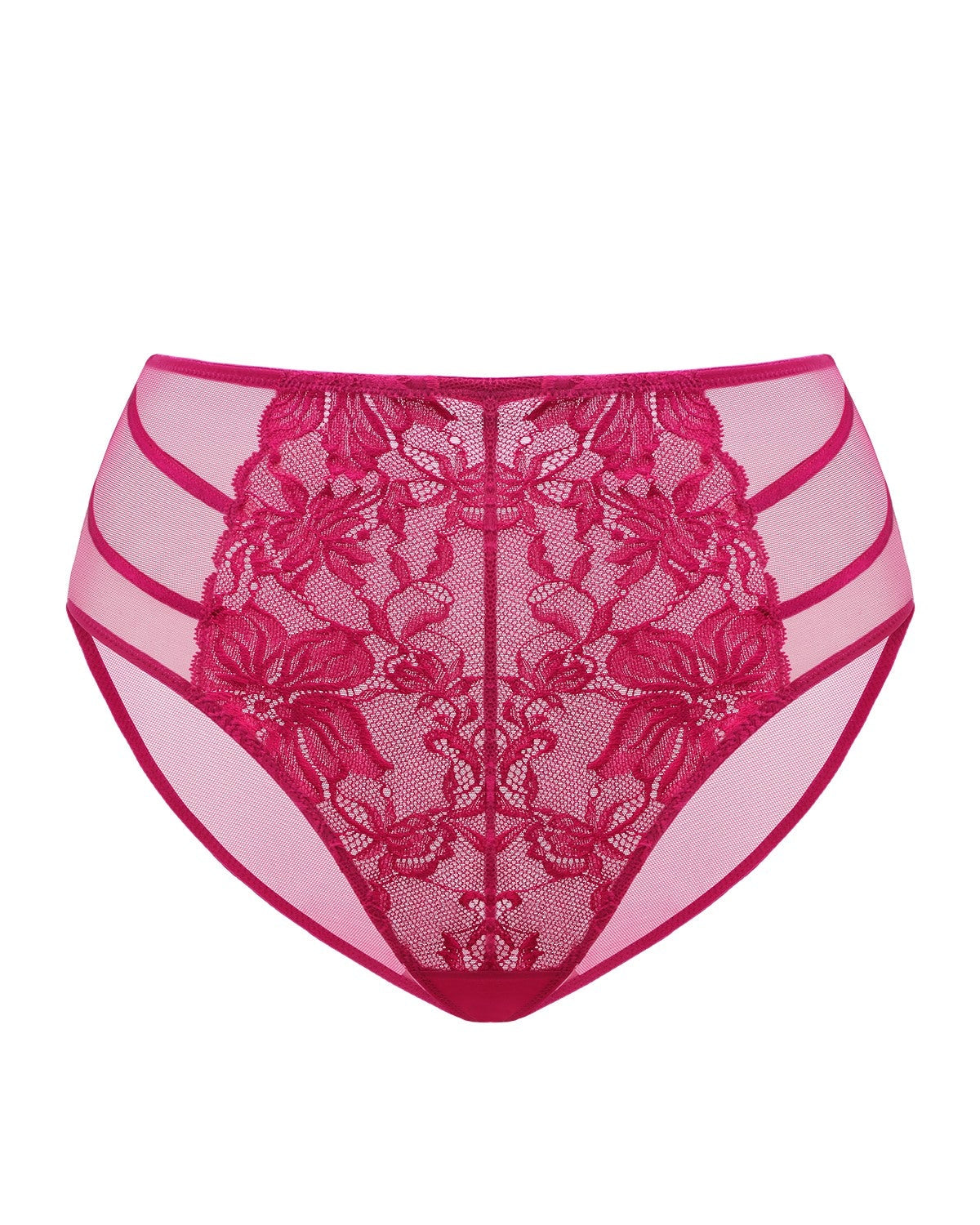 Pretty In Petals Red High-Rise Lace Brief Underwear - HSIA
