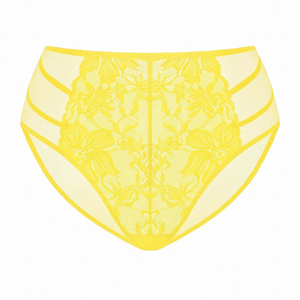 Pretty In Petals High-Rise Bright Yellow Lace Brief Underwear - HSIA