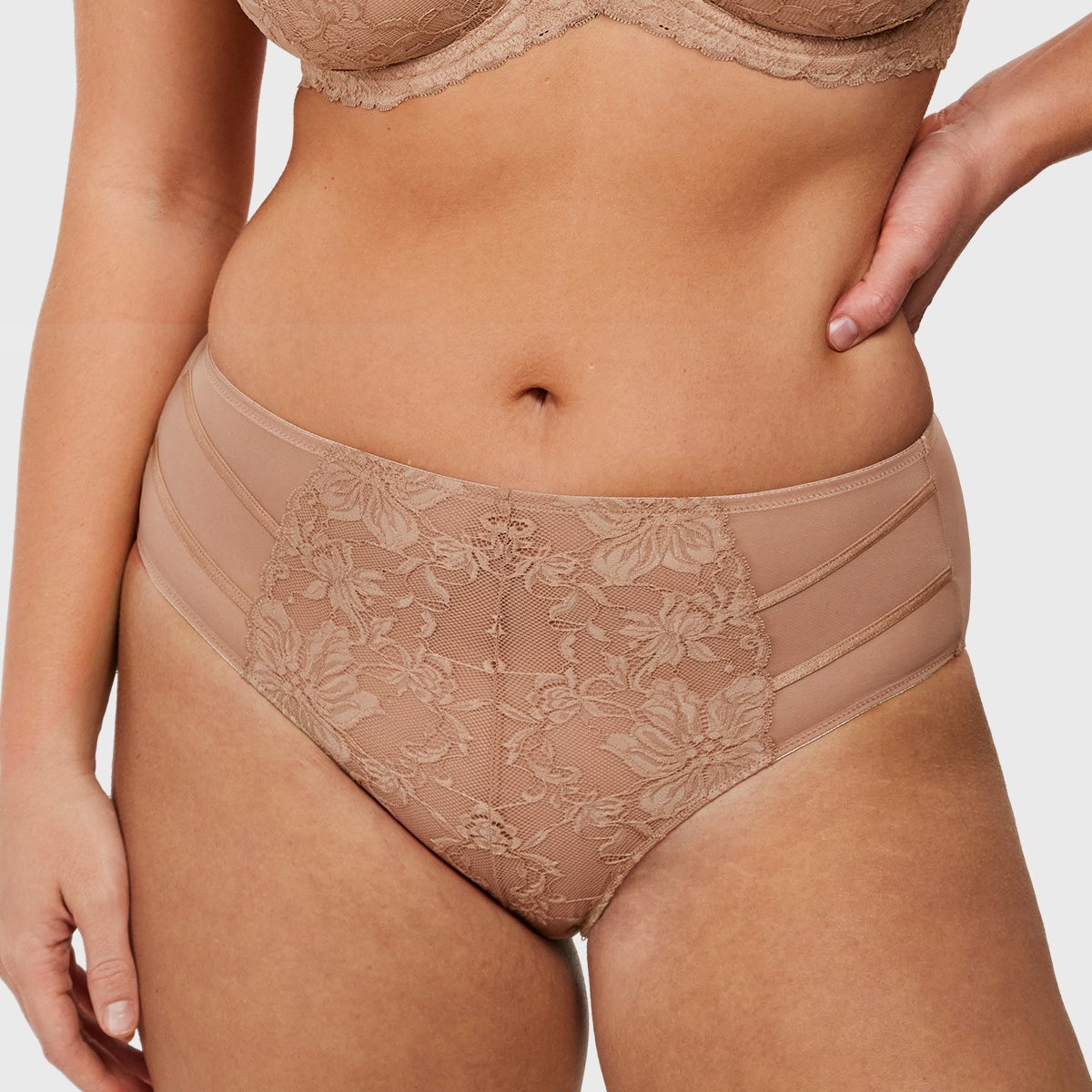 Pretty In Petals High-Rise Rosy Blush Lace Brief Underwear - HSIA