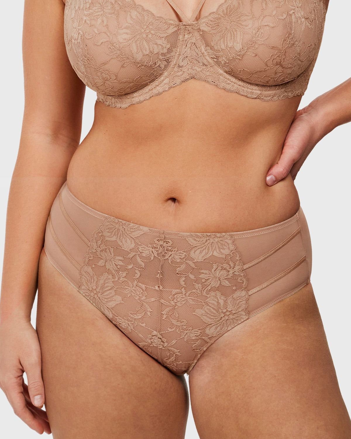 Pretty In Petals High-Rise Rosy Blush Lace Brief Underwear - HSIA