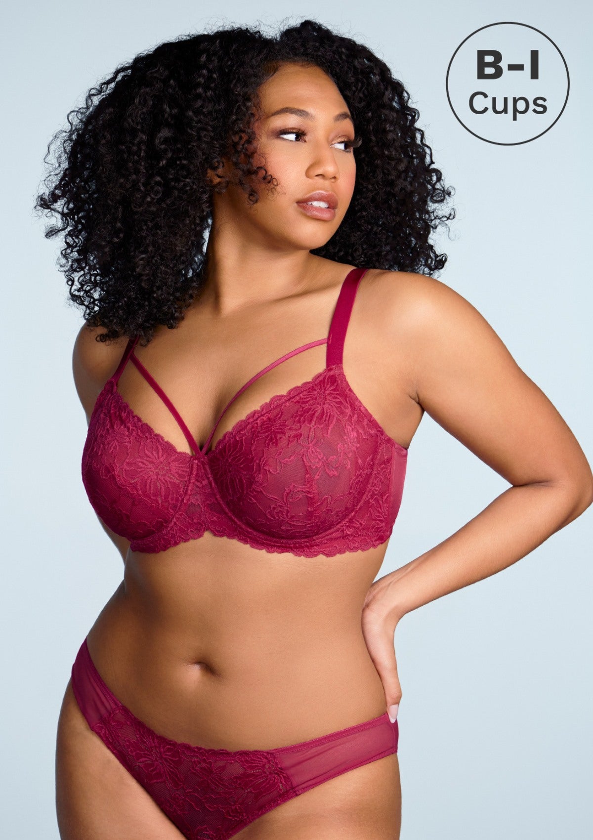 Pretty In Petals Red Unlined Strappy Lace Bra - HSIA