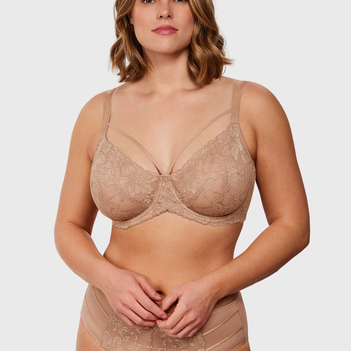 Pretty In Petals Black Unlined Strappy Lace Bra - HSIA