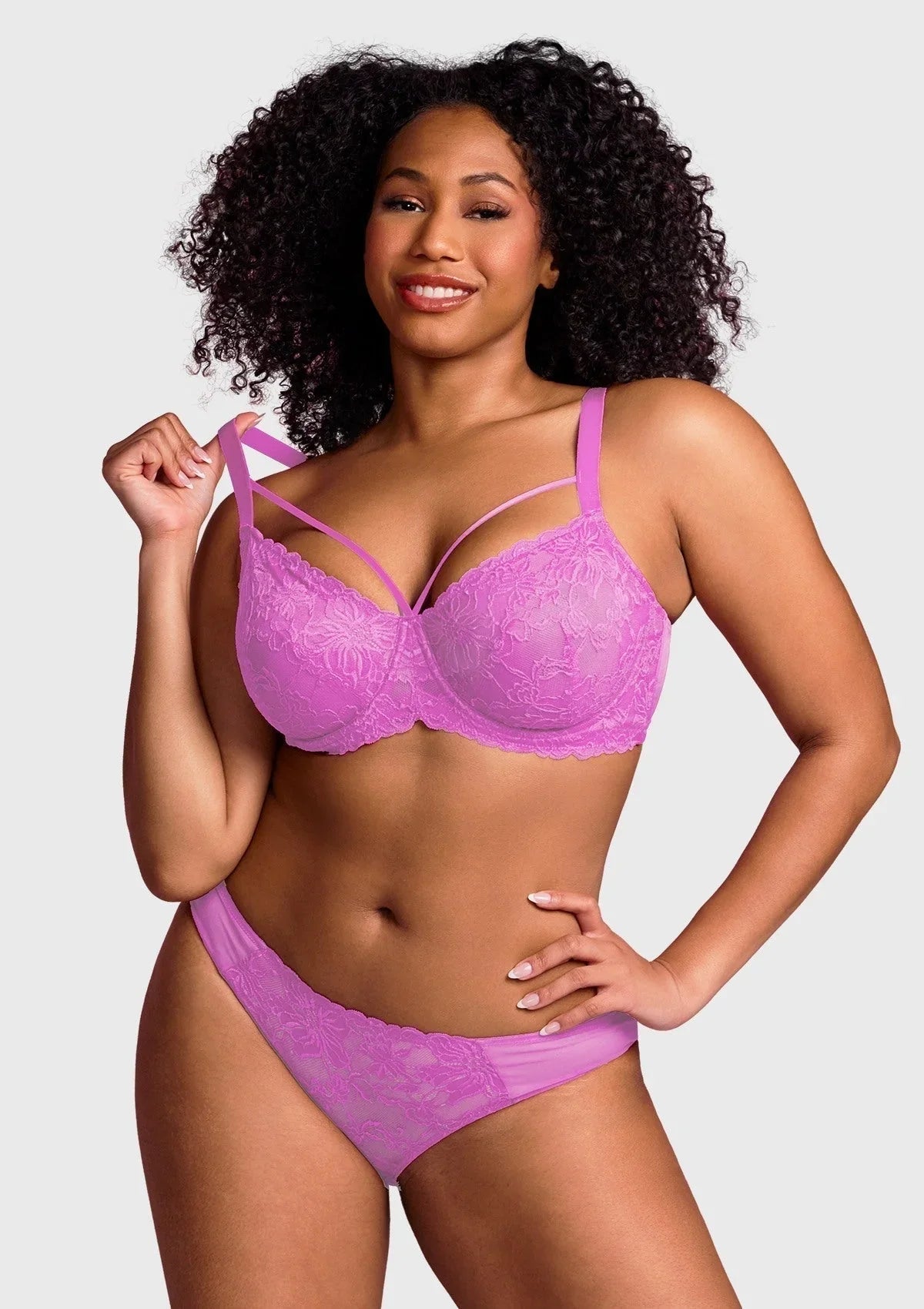 Pretty In Petals Unlined Strappy Lace Bra - HSIA