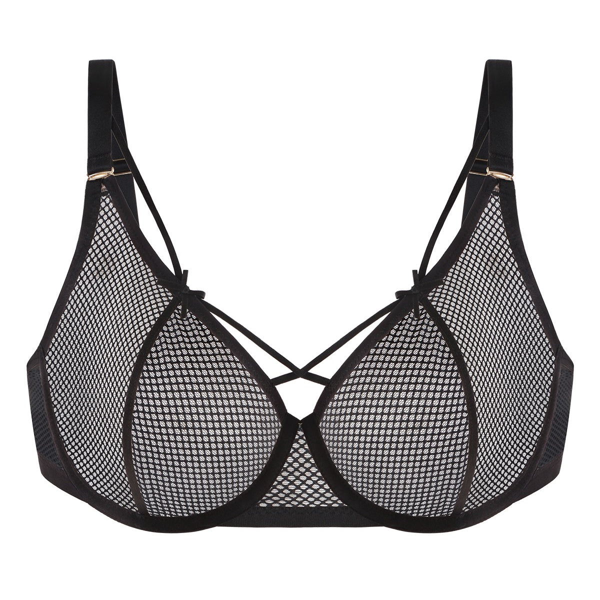 Punk Chic Strappy Unlined Balconette Bra - HSIA