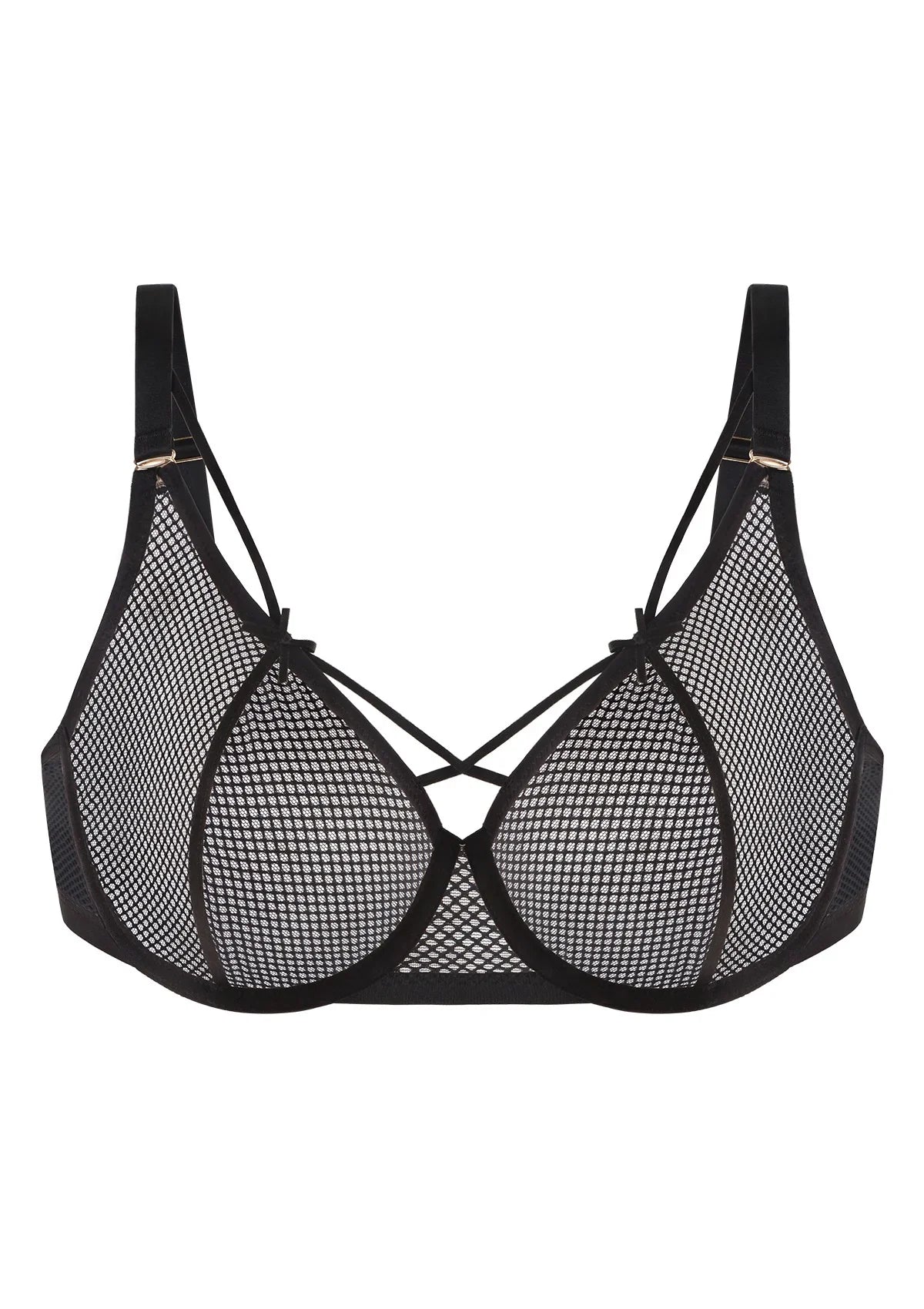 Punk Chic Strappy Unlined Balconette Bra - HSIA