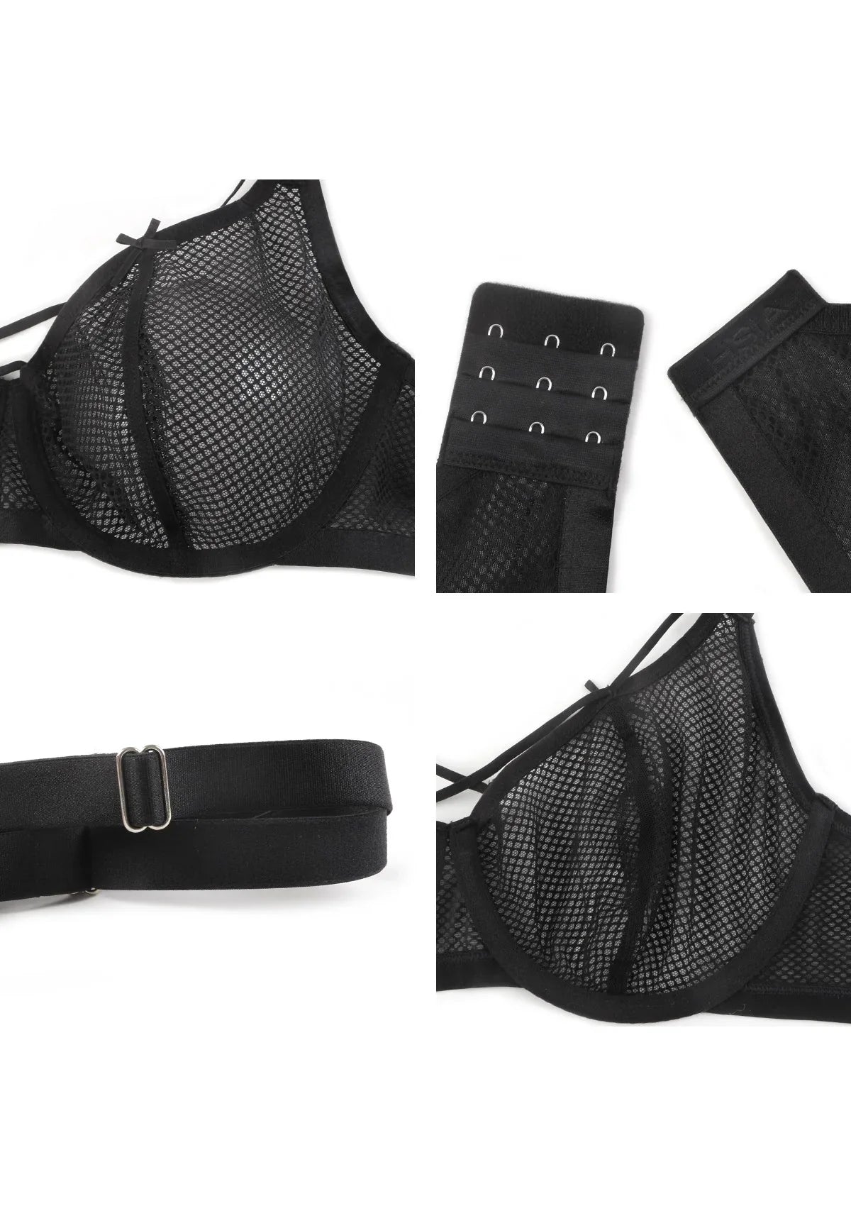 Punk Chic Strappy Unlined Balconette Bra - HSIA