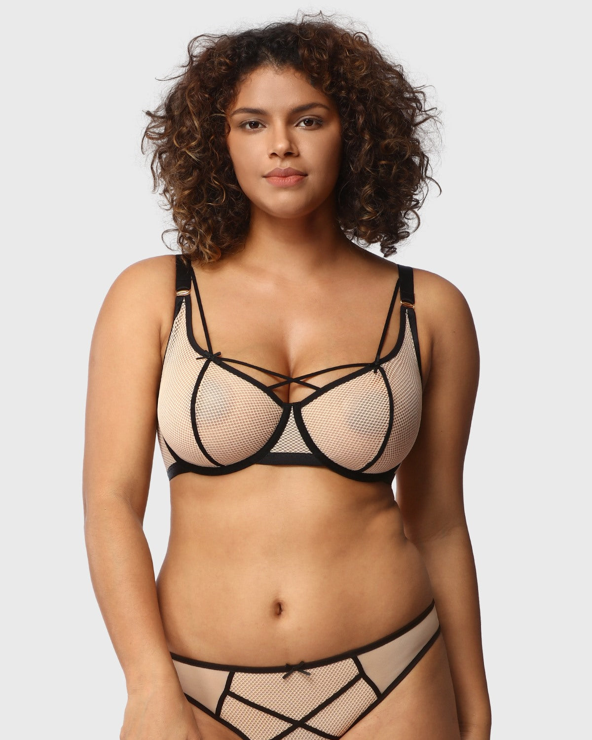 Punk Chic Strappy Unlined Balconette Bra - HSIA