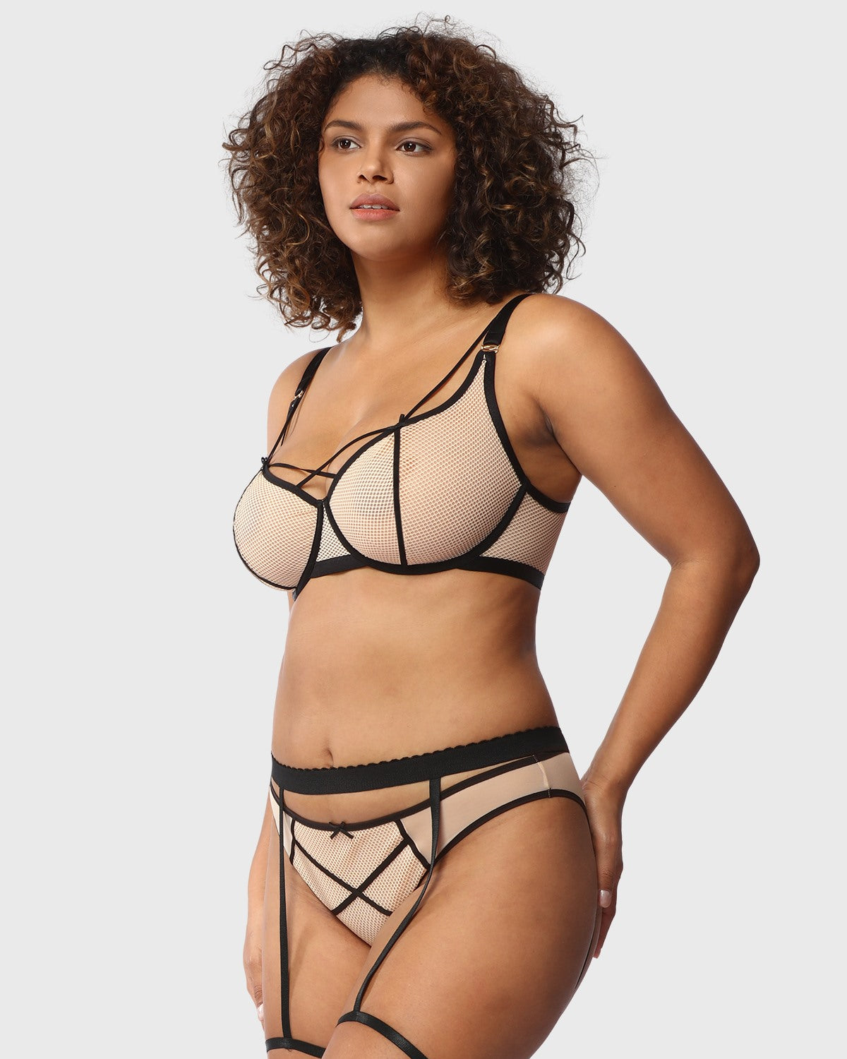 Punk Chic Strappy Unlined Balconette Bra - HSIA