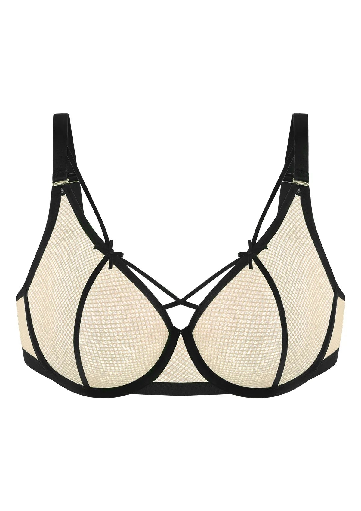 Punk Chic Strappy Unlined Balconette Bra - HSIA