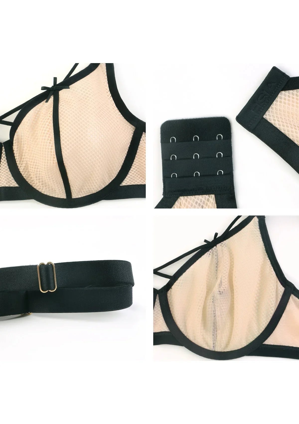 Punk Chic Strappy Unlined Balconette Bra - HSIA