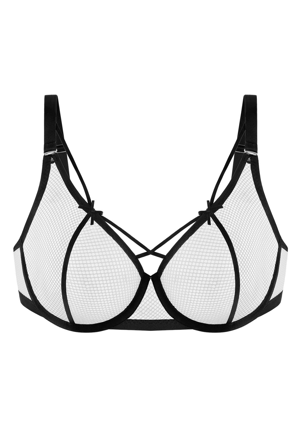 Punk Chic Strappy Unlined Balconette Bra - HSIA