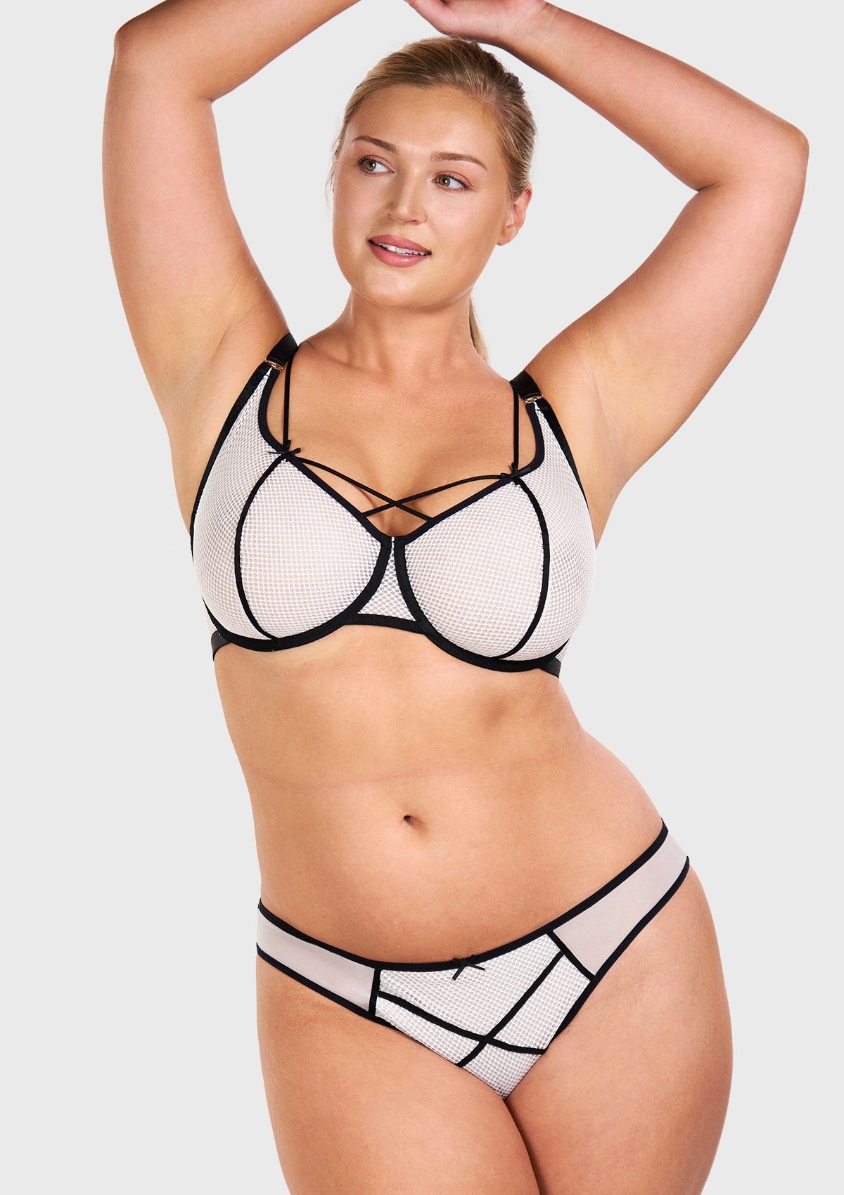 Punk Chic Strappy Unlined Balconette Bra - HSIA