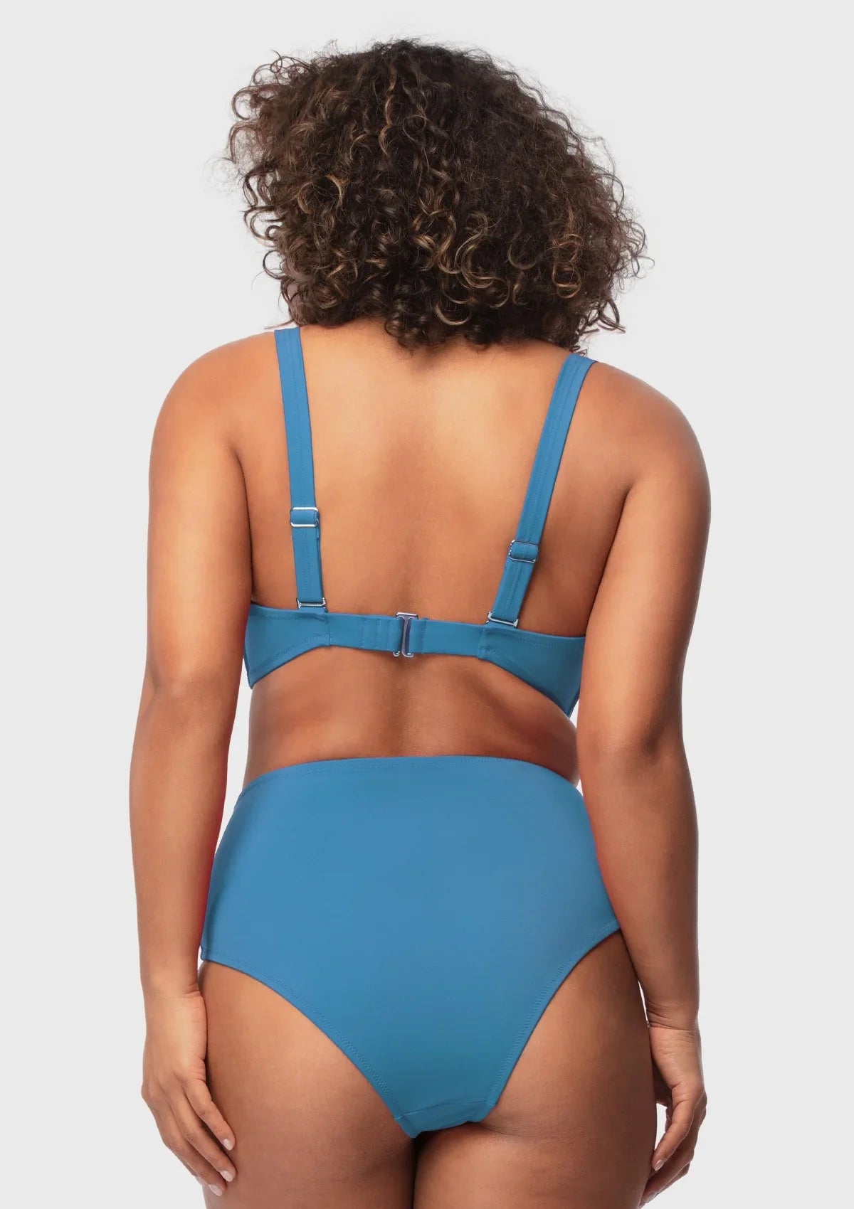 Momship Ruched Crisscross Front Underwire Swim Bikini Set - HSIA