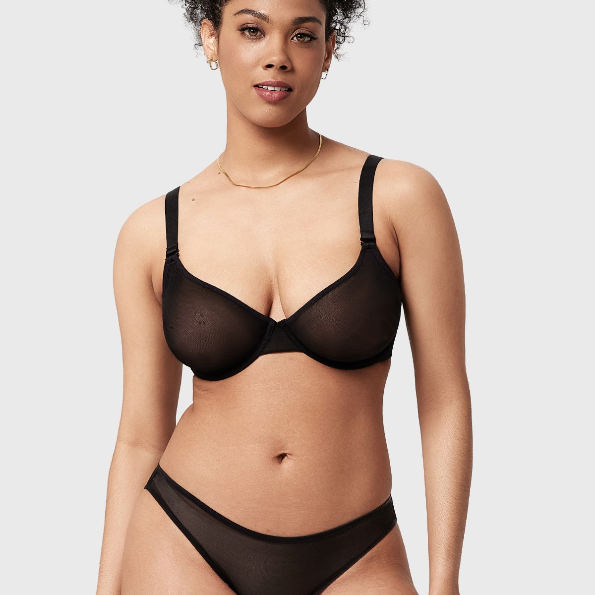 Seraphina Unlined Underwire Sheer Mesh Bra - HSIA