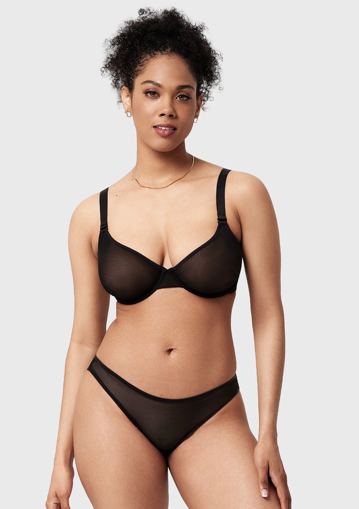 Seraphina Unlined Underwire Sheer Mesh Bra - HSIA