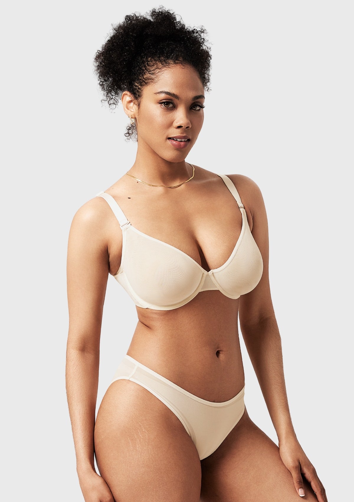 Seraphina Unlined Underwire Sheer Mesh Bra - HSIA