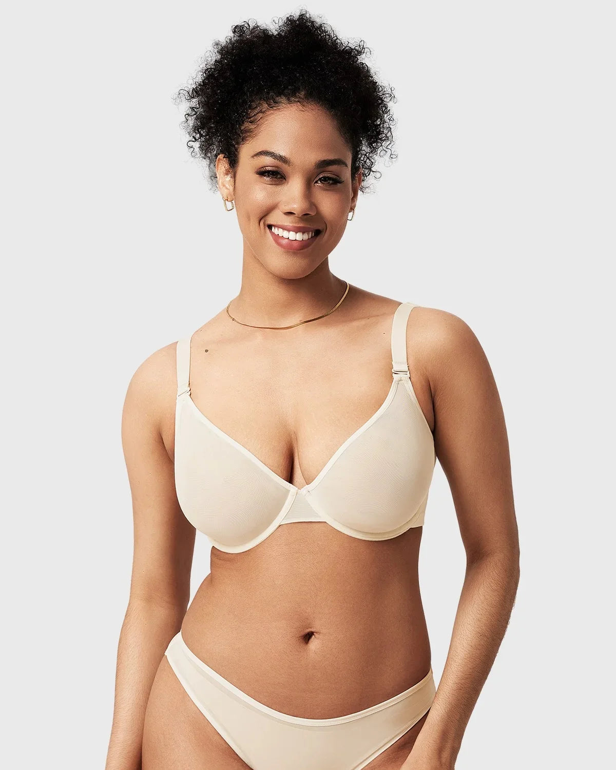 Seraphina Unlined Underwire Sheer Mesh Bra - HSIA