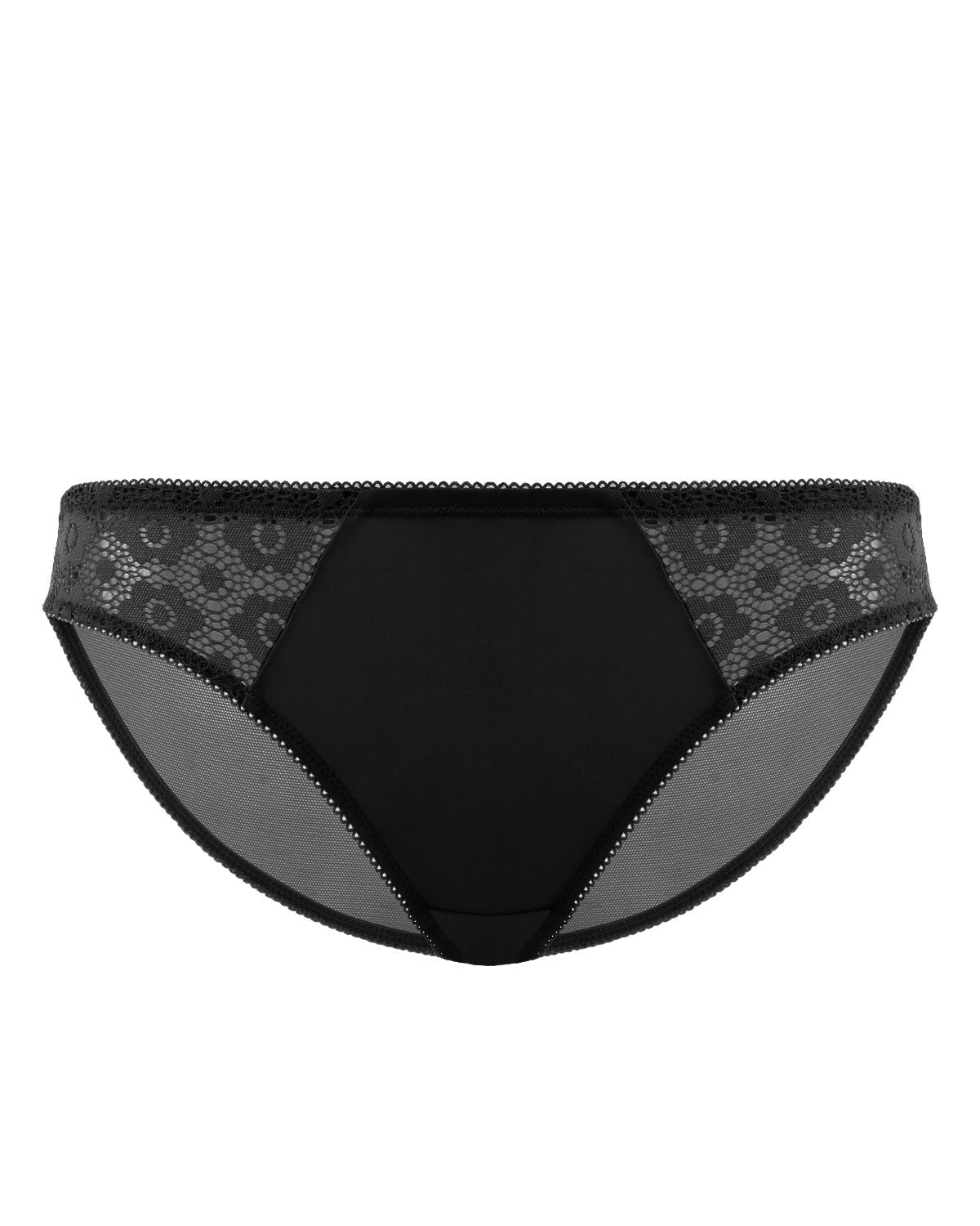 Serena Comfort Black Lace Trim Bikini Underwear - HSIA