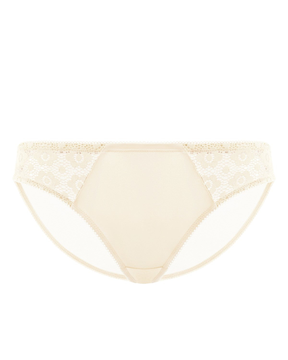 Serena Comfort Champagne Lace Trim Bikini Underwear - HSIA