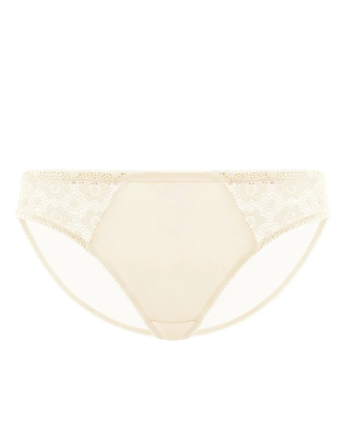 Serena Comfort Champagne Lace Trim Bikini Underwear - HSIA