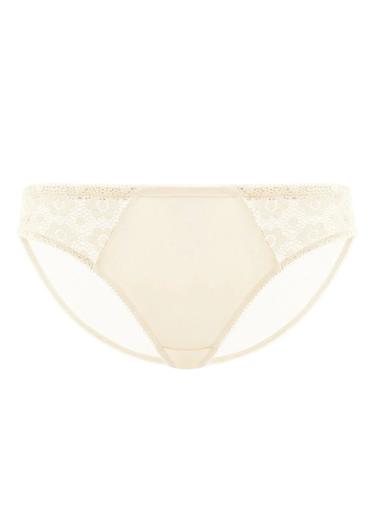 Serena Comfort Champagne Lace Trim Bikini Underwear - HSIA