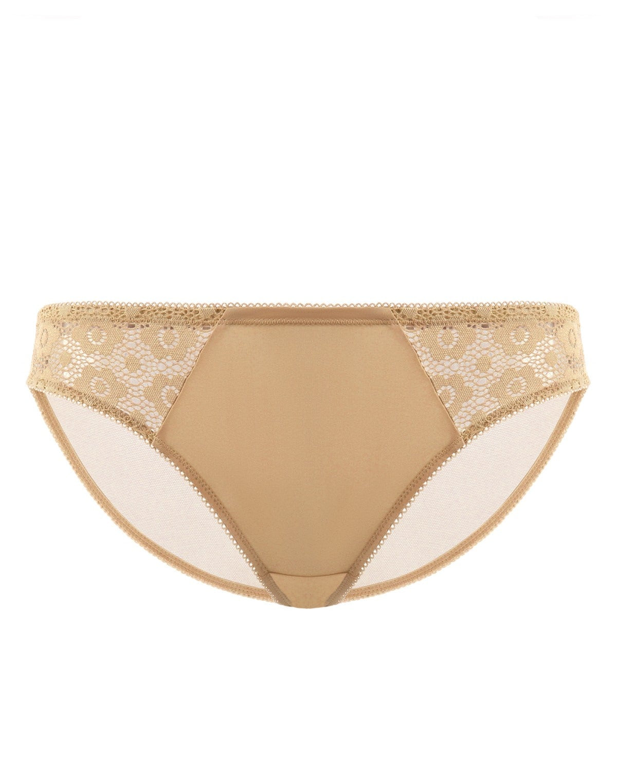 Serena Comfort Nude Lace Trim Bikini Underwear - HSIA