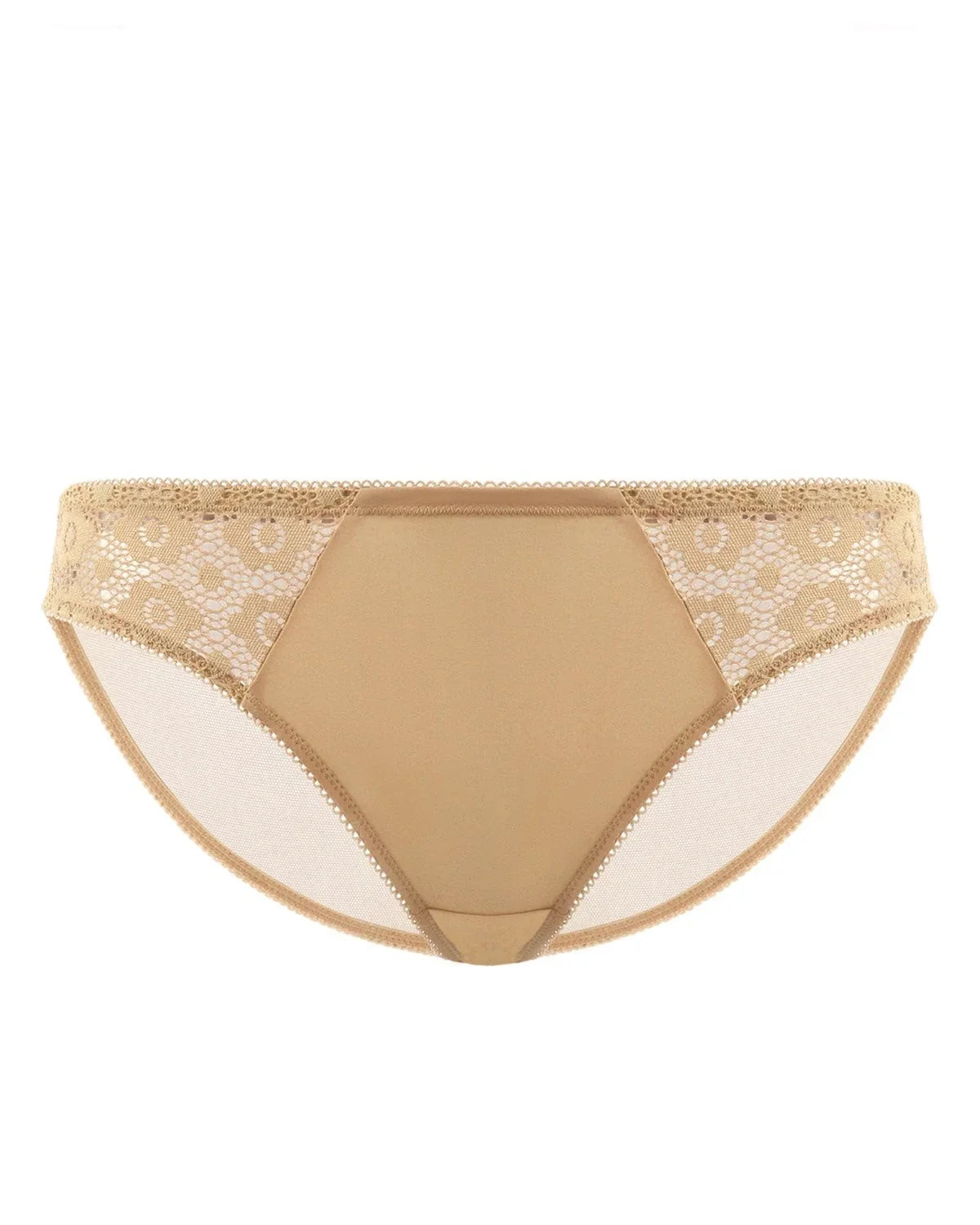 Serena Comfort Nude Lace Trim Bikini Underwear - HSIA