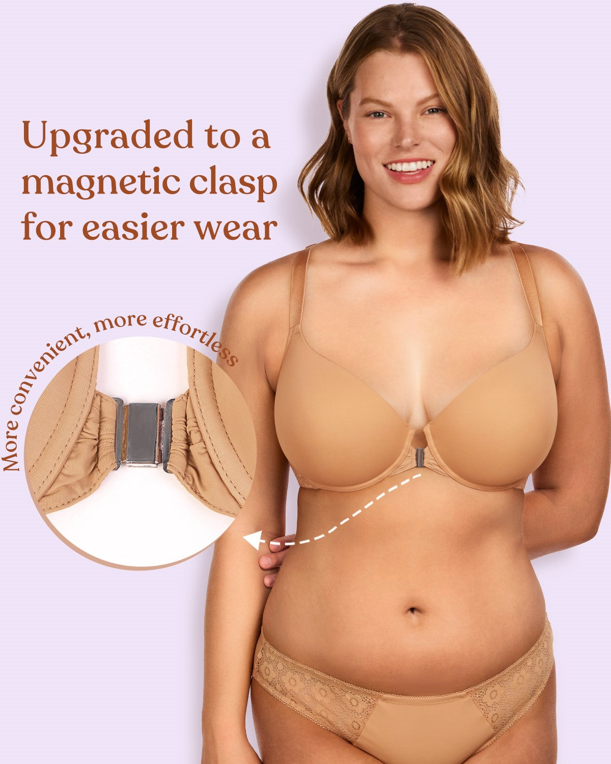 Serena Front-Close Lace-Back Racerback Underwire Bra - HSIA
