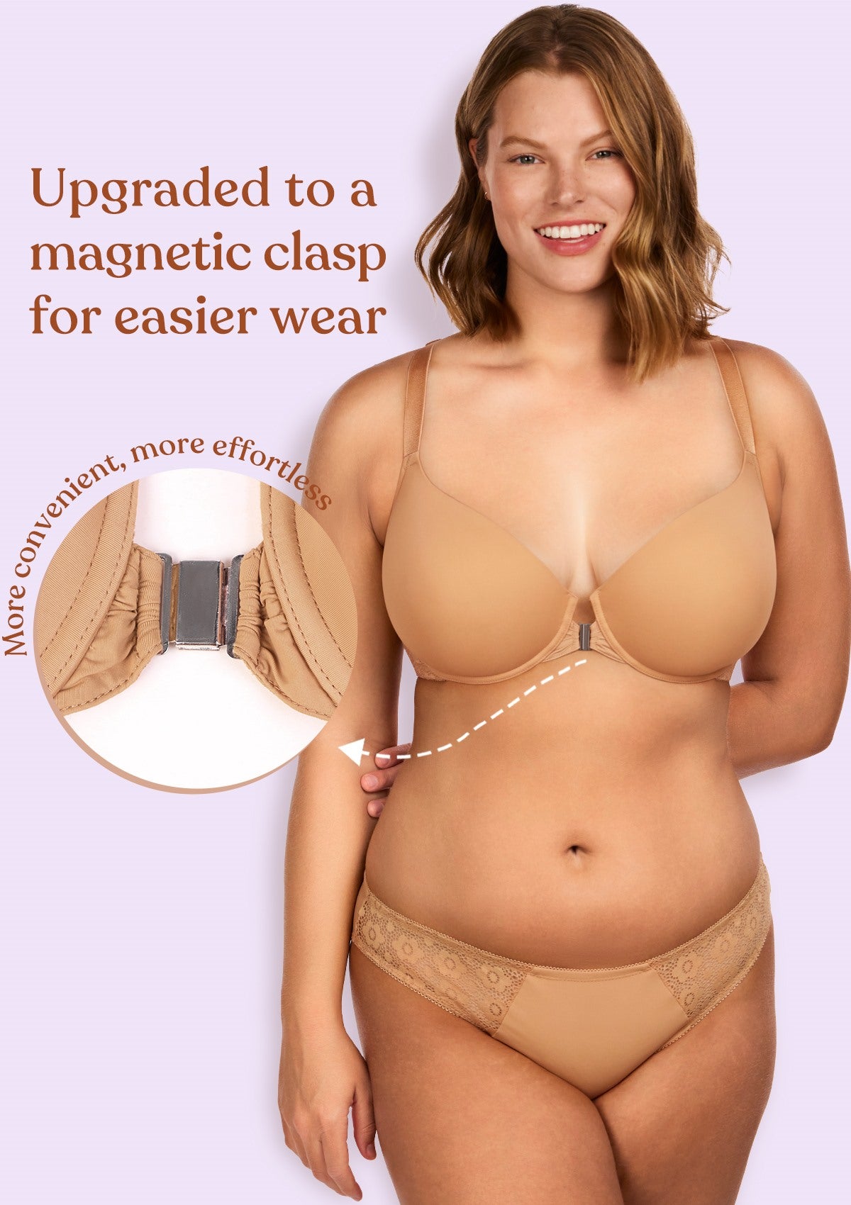 Serena Front-Close Lace-Back Racerback Underwire Bra - HSIA