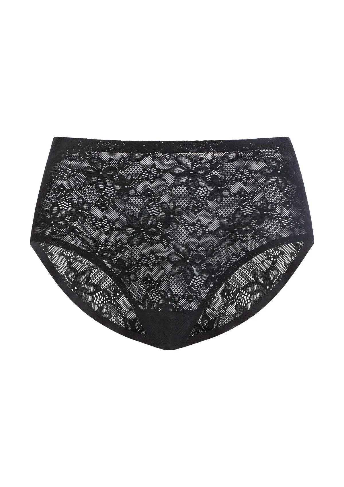 Silken Soft Floral Comfort Lace High-Waisted Breathable Underwear - HSIA
