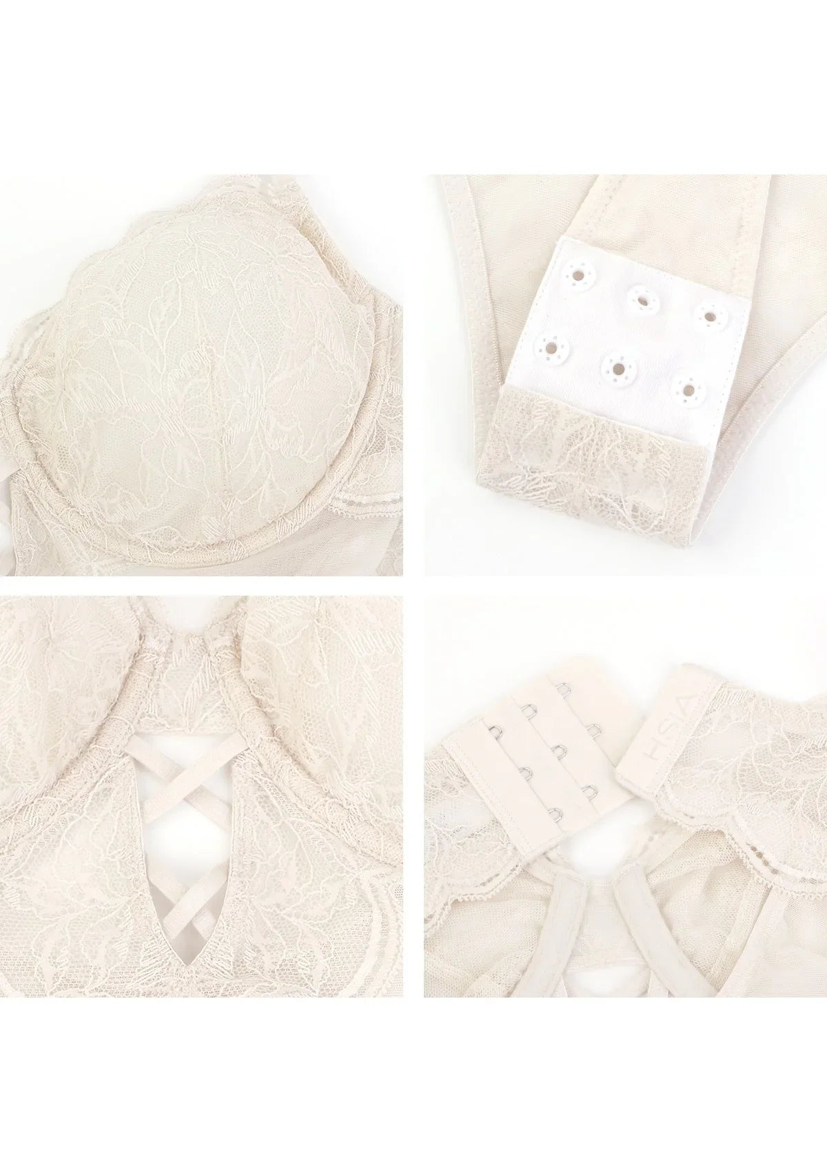 Blossom Mist Plus Size Lace Bodysuit Sexy Unlined Underwire Top Lingerie One Piece Snap Crotch Teddy - HSIA