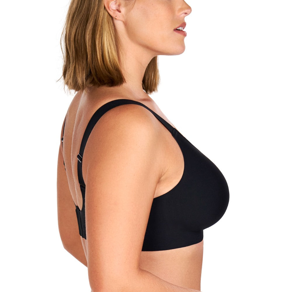 Songful CloudSoft Mesh Plus Size V-Neck Wireless Ultimate Comfort Seamless T-shirt Bra - HSIA