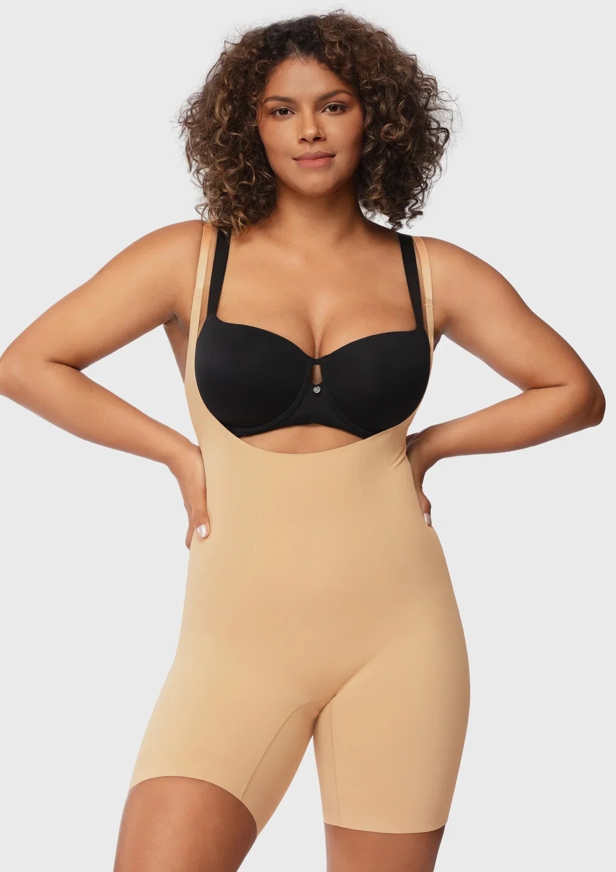 Songful Seamless Mid-Thigh Bodysuit Tummy Control Shapewear Sculpting Body Shaper - HSIA