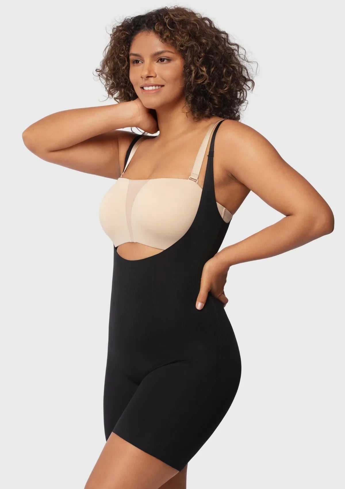 Songful Seamless Mid-Thigh Bodysuit Tummy Control Shapewear Sculpting Body Shaper - HSIA
