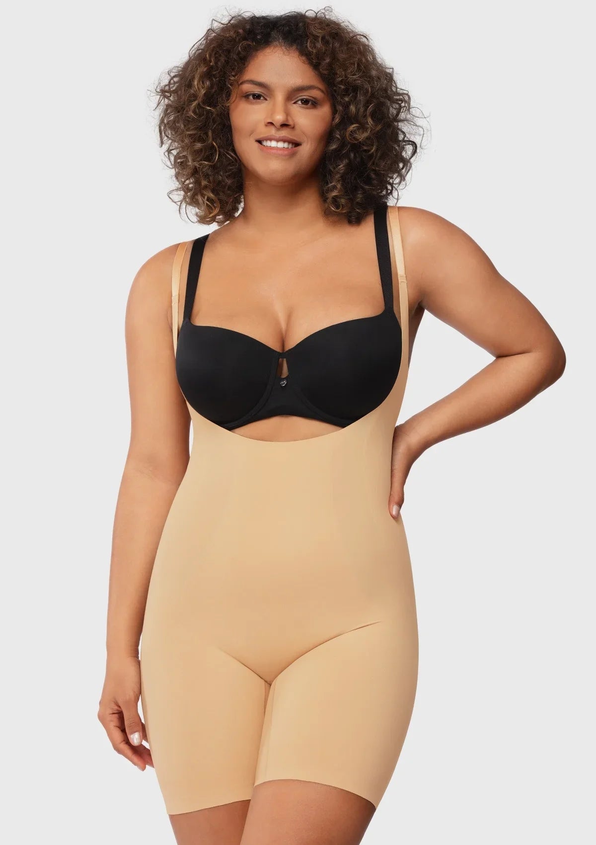 Songful Seamless Mid-Thigh Bodysuit Tummy Control Shapewear Sculpting Body Shaper - HSIA