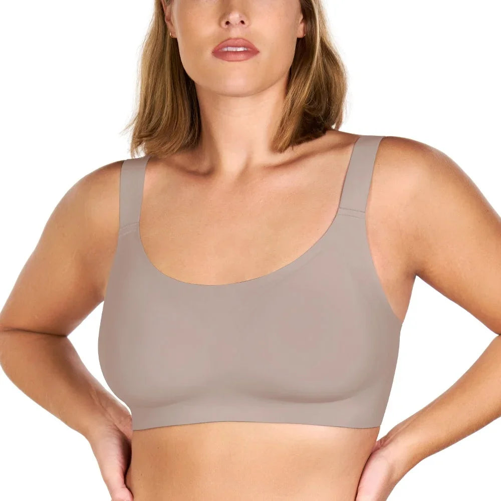 Songful Smooth Fit U-Neck Plus Size Wireless All-Day Comfort Full Coverage T-shirt Bra - HSIA