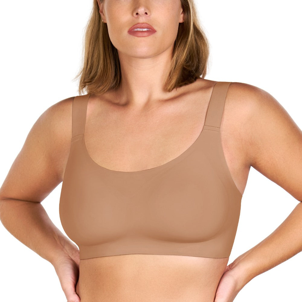 Songful Smooth Fit U-Neck Plus Size Wireless All-Day Comfort Full Coverage T-shirt Bra - HSIA