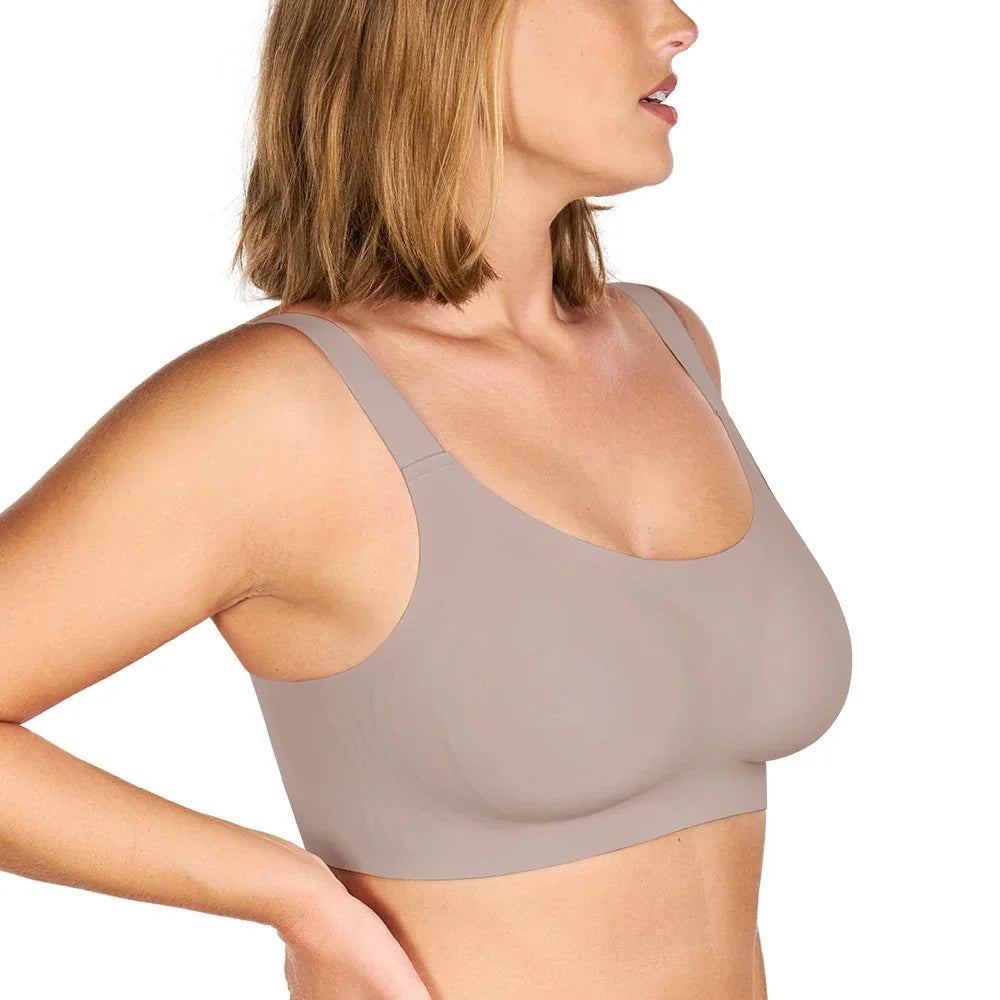 Songful Smooth Fit U-Neck Plus Size Wireless All-Day Comfort Full Coverage T-shirt Bra - HSIA