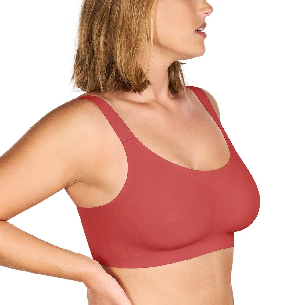 Songful Smooth Fit U-Neck Plus Size Wireless All-Day Comfort Full Coverage T-shirt Bra - HSIA
