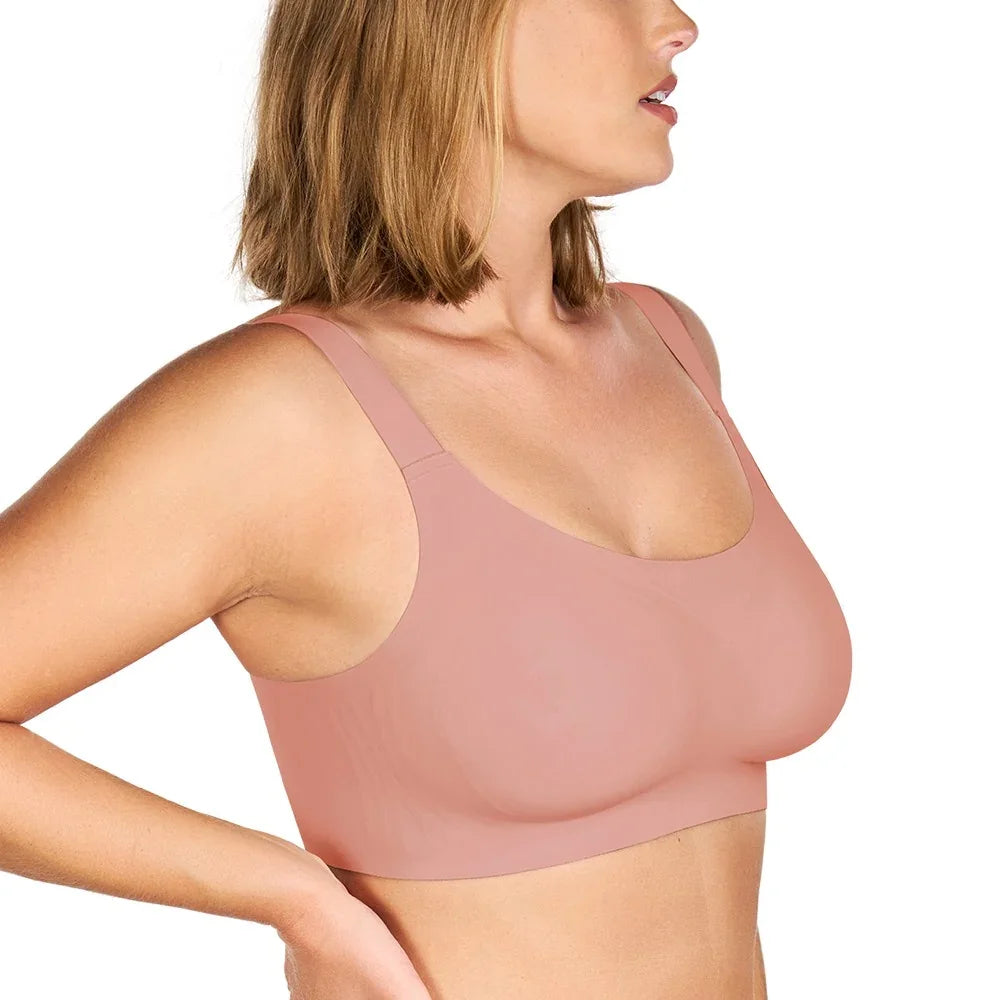 Songful Smooth Fit U-Neck Plus Size Wireless All-Day Comfort Full Coverage T-shirt Bra - HSIA