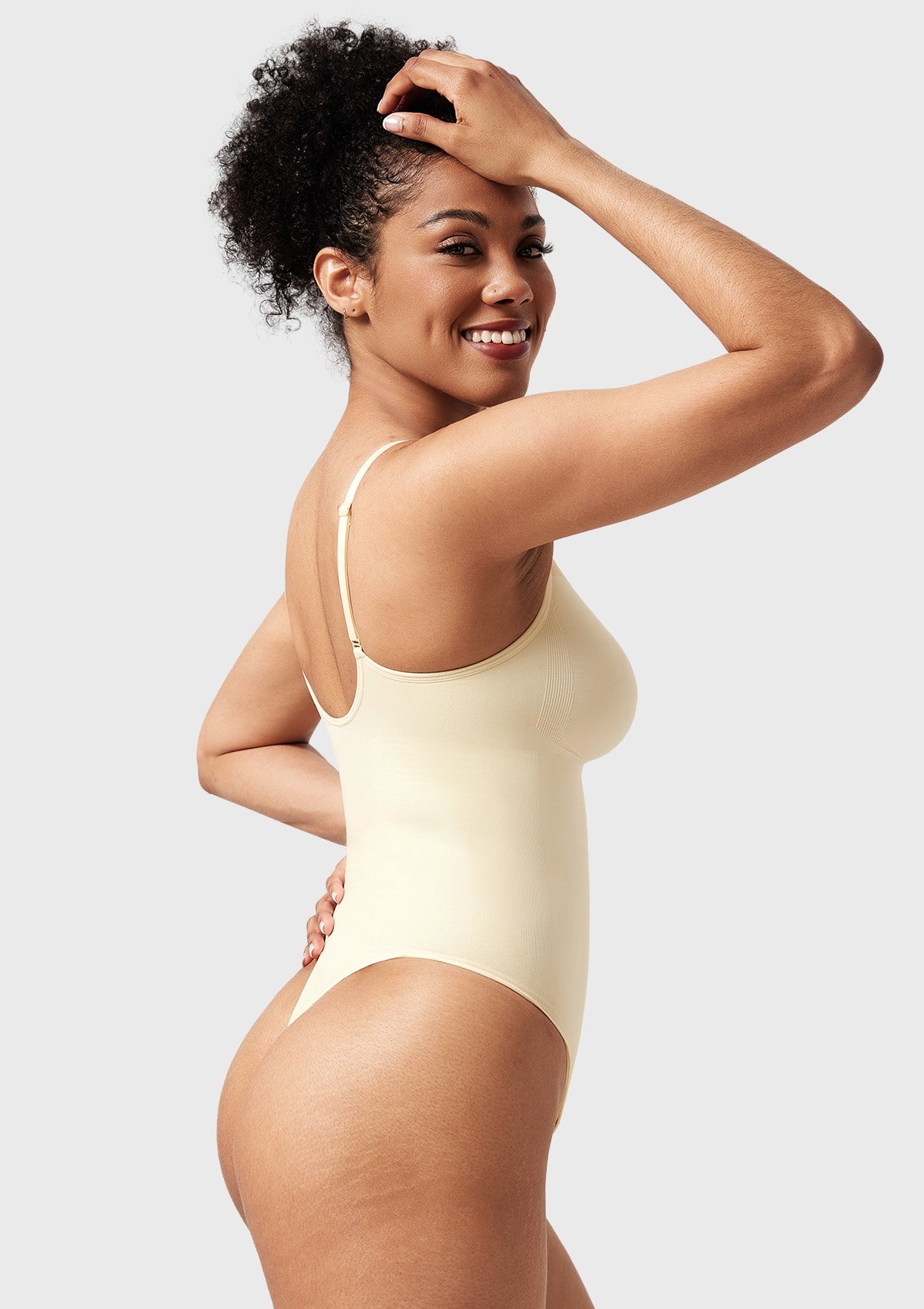 Songful V-Neck Tummy Control WireFree Seamless Bodysuit One Piece Shapewear - HSIA