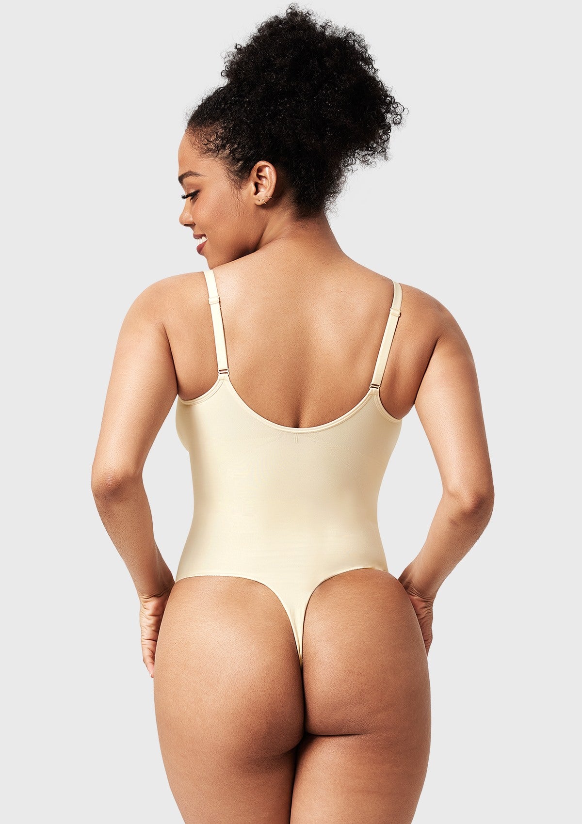 Songful V-Neck Tummy Control WireFree Seamless Bodysuit One Piece Shapewear - HSIA