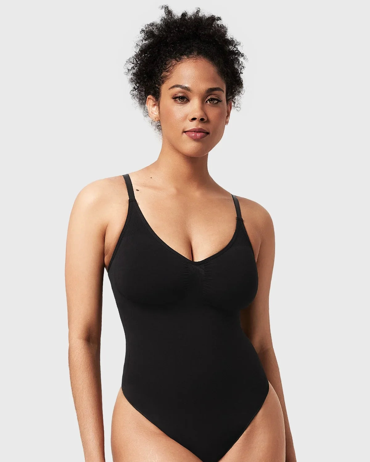 Songful V-Neck Tummy Control WireFree Seamless Bodysuit One Piece Shapewear - HSIA