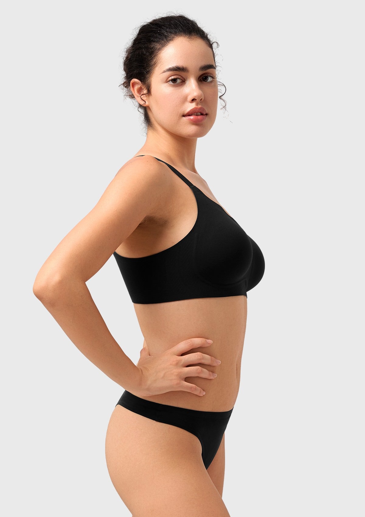 Songful All Day Comfort Petal-shaped V Neckline Wireless Buttery Soft Seamless Full Coverage Wirefree T-shirt Bra - HSIA