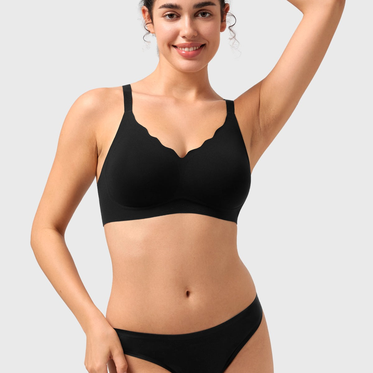 Songful All Day Comfort Petal-shaped V Neckline Wireless Buttery Soft Seamless Full Coverage Wirefree T-shirt Bra - HSIA